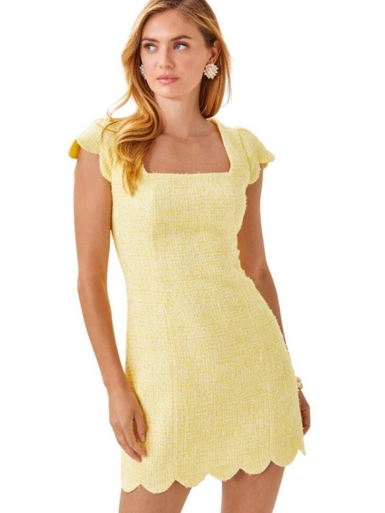 Lilly Pulitzer Dresses & Skirts - Lilly Pulitzer Yellow Maisley Boucle shift dress size 4